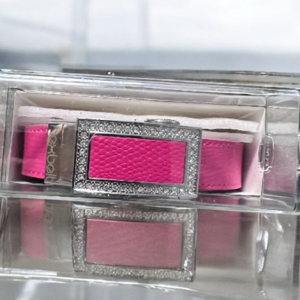 New NextBelt Pink Lizzard with Embellished Silver crystal Buckle belt - Picture 2 of 7